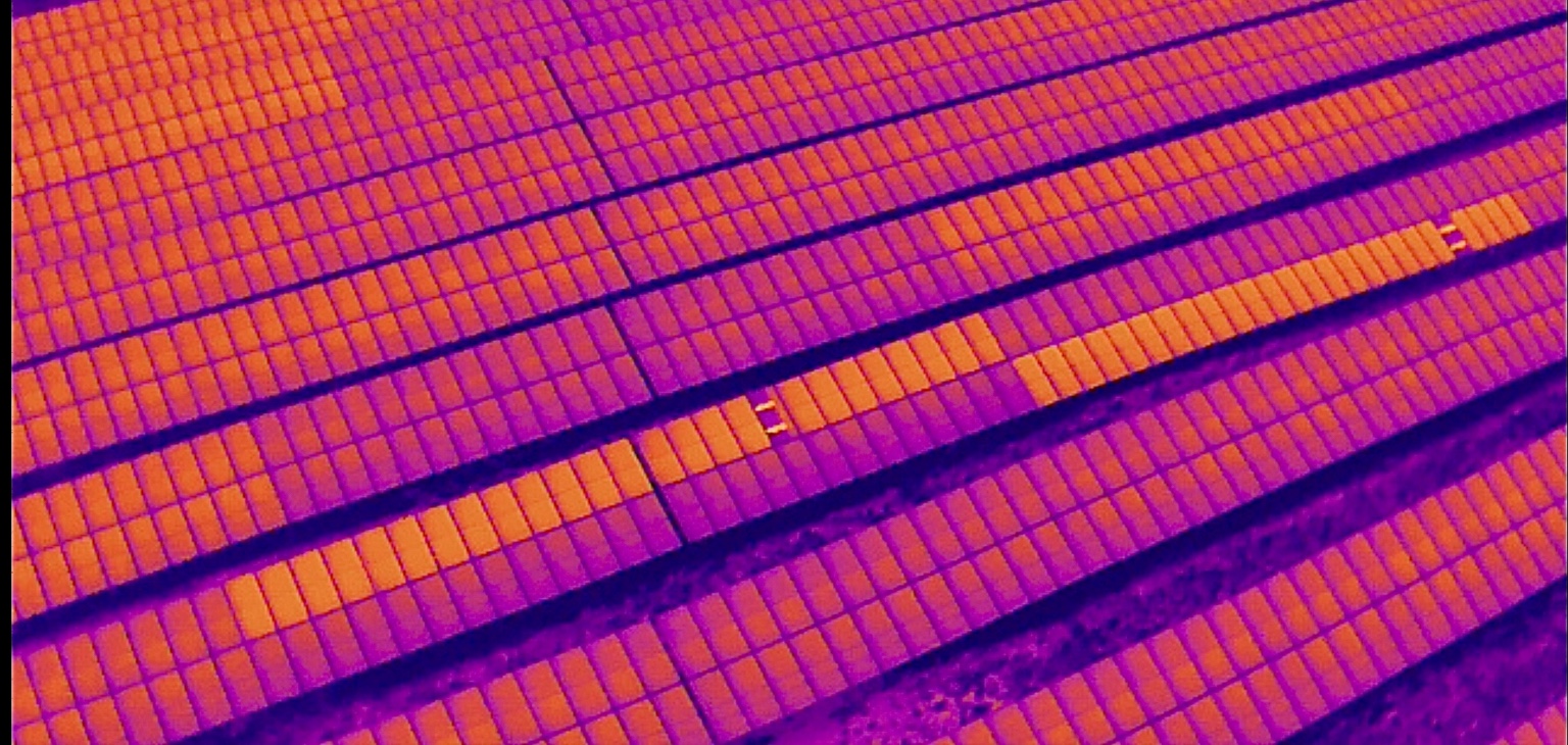 CNR thermal image of solar modules with confirmed wiring issue